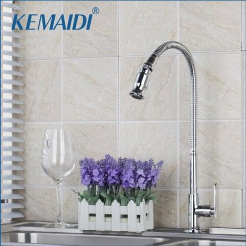 KEMAIDI Free Shipping All Around Rotate Swivel Kitchen Faucets With Plumbing Hose Water Outlet Tap Faucet Deck Mounted