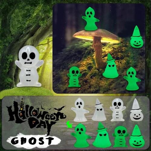 Cute Luminous Garden Ghost Miniature Figurines Fairy Doll Glow In The Dark Micro Landscape Gnomes Mini Tree Elves Ghost #50g