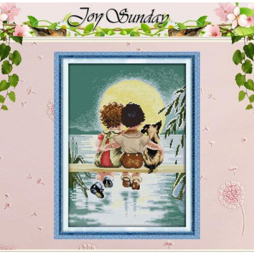 Enjoy the moon Patterns Counted Cross Stitch 11CT 14CT Cross Stitch Set Wholesale Cartoon Cross-stitch Kit Embroidery Needlework