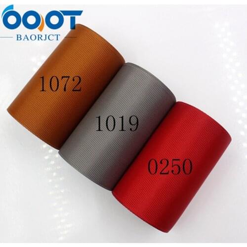 OOOT BAORJCT 171003 75mm 10yard Solid Color Ribbons Thermal transfer Printed grosgrain Wedding Accessories DIY handmade material