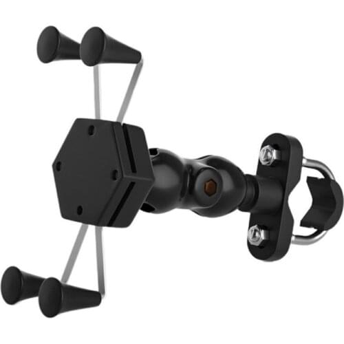 Adjustable Motorcycle Mobile Phone Bracket Double Tap Buckle Bicycle Four-jaw X-shaped Navigation Mobile Phone Holder Rack