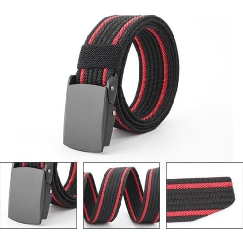 Men Alloy Belt Buckle Smooth Buckle Nylon Canvas Slim Belt Tactics Outdoor Trousers Students Military Training Women Belts 3.8CM