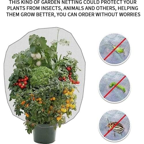 Garden Netting Anti-insect Drawstring Barrier Mesh Netting Nylon Outdoor Plant Net Screen Plant Protective Cover Garden Tools