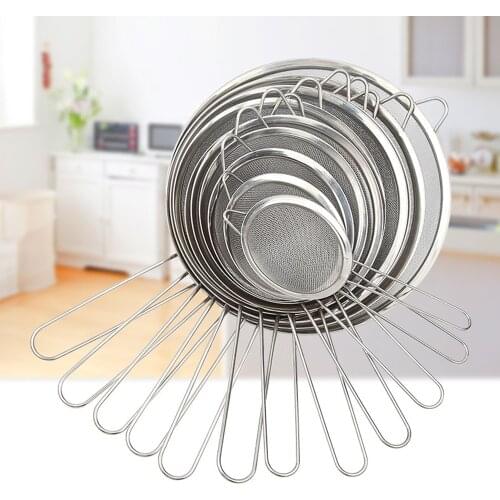 Stainless Steel Wire Fine Mesh Sieve Oil Strainer Flour Colander Sifter DIY Kitchen Tools for Filtering Food
