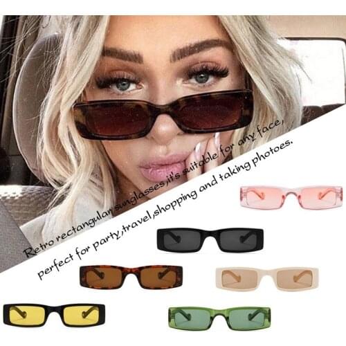 Vintage Retro Sunglasses Female Luxury Brand Travel Small Rectangle Sunglasses Women Square Oculos Lunette De Soleil UV400