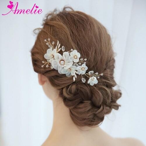 Wedding Headpieces Boho Delicate Crystal and Flower Bridal Hair Side Comb Enchanted Hair Jewelry Women Ornaments Comb