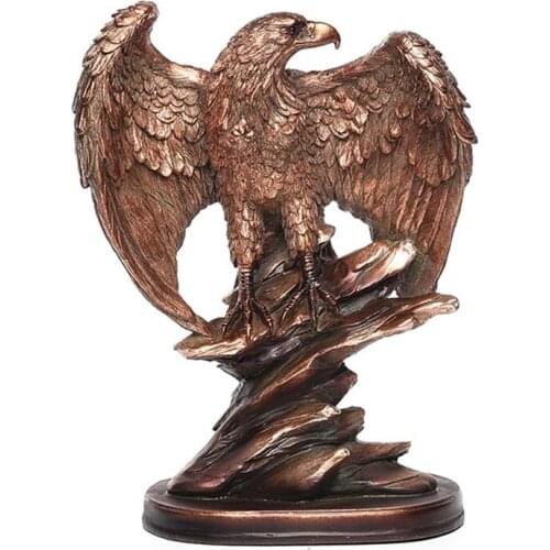 Creative Eagle Ornaments Spread Wings Eagle Trophy Figurines Crafts Home Office Decoration Resin Animal Miniature Model Gifts