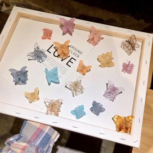 New Girls Barrettes Cute Solid Butterfly Plastic Hair Claws Sweet Hair Ornament Clip Hairpins Headband Women Hair Accessories