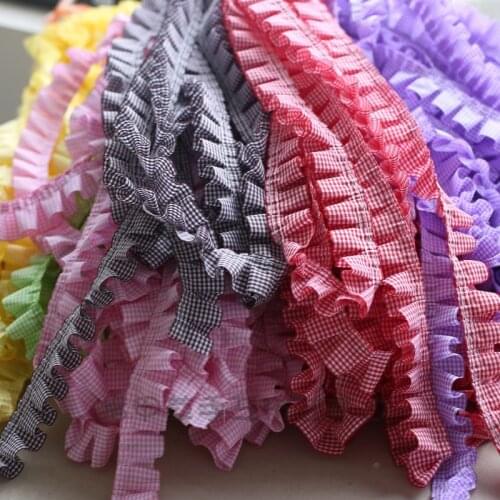 1M Pleated Plaid Elastic Lace Fabric 4cm Guipure Lace Ribbon Trim for Dresses Sewing Decoration Craft Supplies Encaje Blanco