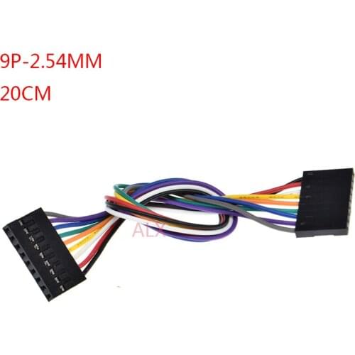 10PCS 9PIN DUPONT LINE female to female PITCH 2.54MM 20CM double head 9P 9 pin JUMPER CABLE WIRE FOR PCB connector