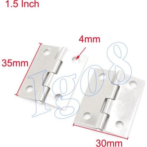 20pcs 1.5" Stainless Steel Hinge Door Cabinet Hinges Silvery Tone