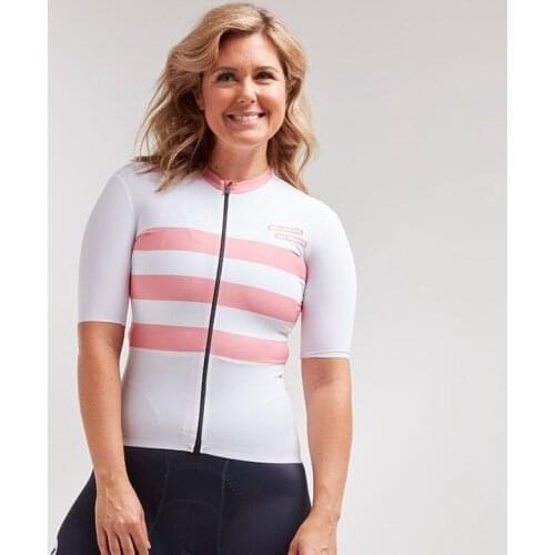 2021 Summer Black Sheep Women Breathable Short Sleeve Team Sports Cycling Jersey Blue Wide Stripe Mountain Bike Lightweight Top