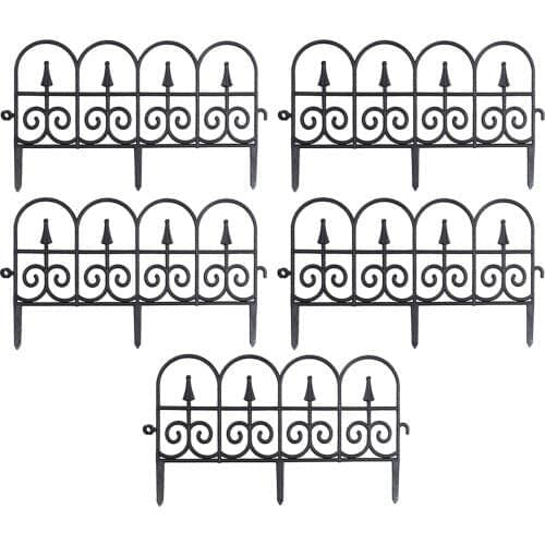 5pcs Garden Fence Inserted In The Ground Fence Garden Border Edging Garden Decoration Wedding Decorative Fence Plastic Fence