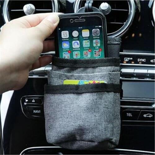 Car Vent Organizer Phone Charge Holder Auto Air Outlet Storage Bag Car Air Vent Debris Storage Pouch for Phones Keys Coins Cards