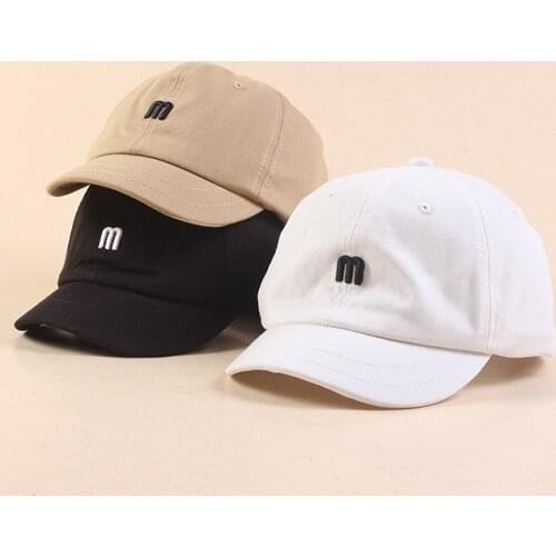 High Quality M Letter Baseball Cap 100% Cotton Outdoor Short Brim Snapback Fashion Sports Hats for Men Women Casual Cap