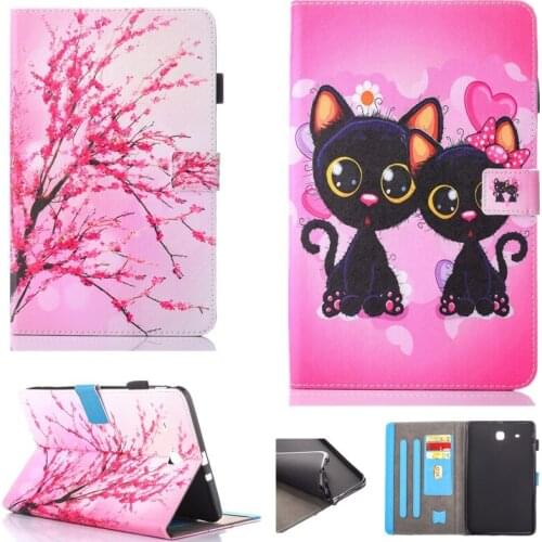 Fashion Animal Flip PU Leather sFor Samsung Galaxy Tab E 9.6 Case For Samsung Galaxy Tab E T560 SM-T560 T561 Smart Cover Cases