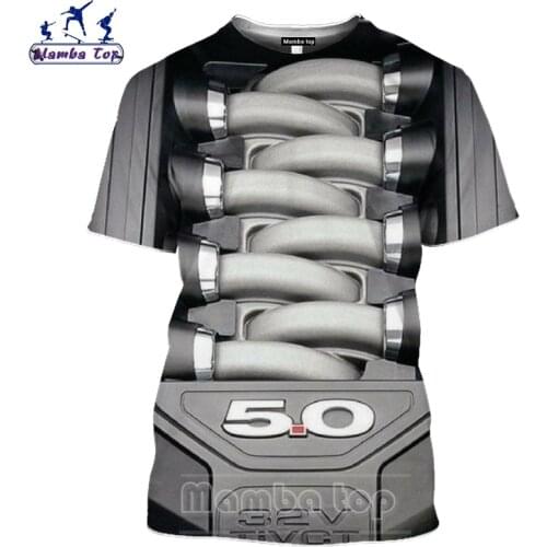 Mamba top 3D Print Engine T Shirt Women Short Sleeve Tee Car Parts Men Tshirt High Street Truck Tops Machinery Unisex Sportswear