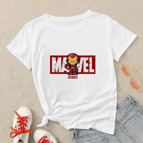 Fashion MARVEL Women T-Shirt Casual Loose O-Neck Short Sleeve Summer Streetwear Harajuku Unisex Tees Top Dropship