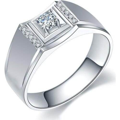 Classic Silver Color Square Zircon Open Ring for Women Men Trend Wedding Party Jewelry Adjustable Hand Accessories