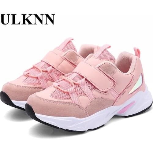 Boys Girls Leather Sneakers Childrens Shoes Red Pink 31-38 Casual Shoes Leather Girls Waterproof Running Students Kids Sneakers