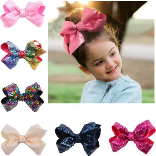 1PC lovely children Barrettes JOJO sequins Big bowknot Barrettes Hair accessories