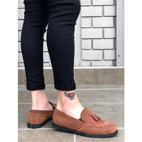 BA0007 Corcik Tassels Classic Tan Suede Men Shoes