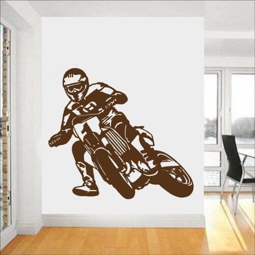 Motorcycle Wall Decal Motor Race Motocross Bike Sport Boys Vinyl Window Sticker Teens Bedroom Playroom Home Decor Art Mural E390
