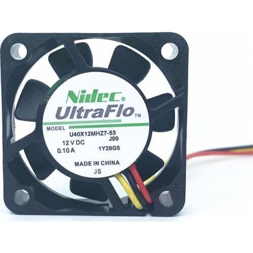 Nidec U40X12MHZ7-53 4010 40mm 40x40x10mm Cooling Fan 9000RPM DC12V 1.2W For 3D Printer North Bridge Chip Fan 3pin