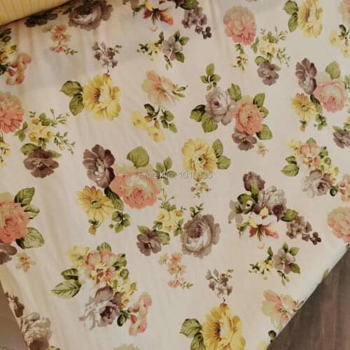 New Arrivals rose 100% Twill Cotton Fabric Patchwork Of Handmade DIY Quilting Sewing Textile Material