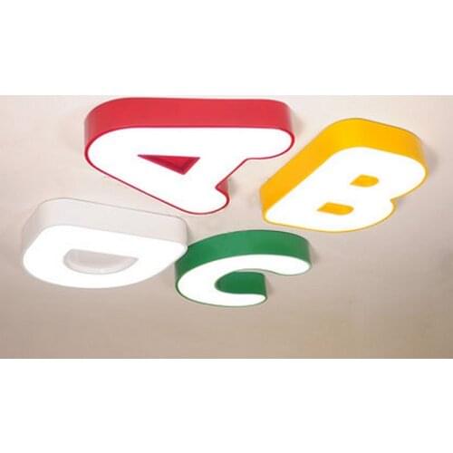 New Lovely Sweety Letter ABCD Creative Ceiling Light For Childrens Room Colorful Lamps Bedroom Home Lighting DHL Free