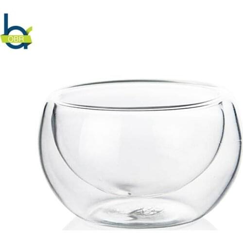 OBR Kongfu Tea Cup Double Layer Insulated Classes Transparent Flower Tea Coffee Wine Whiskey Drinking Tea Tools Drinkware