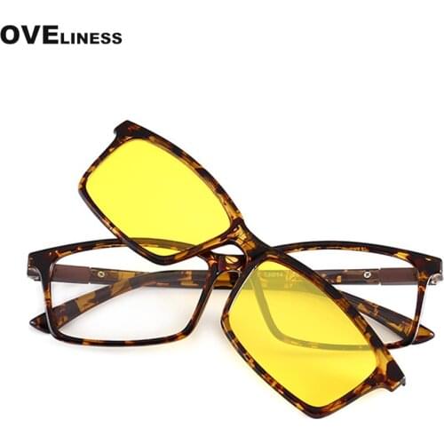 Polarized Sunglasses Eyeglasses glasses frame Men Women Magnetic Clip On Glasses TR90 Optical Prescription Myopia Eyewear Frames
