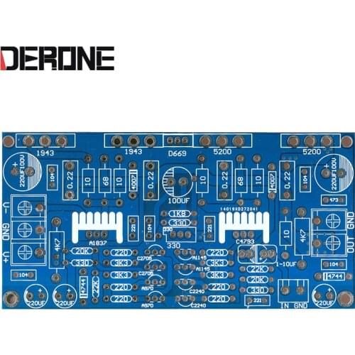 1piece 200W Mono power amplifier board PCB 1943+5200 for Audiophile DIY