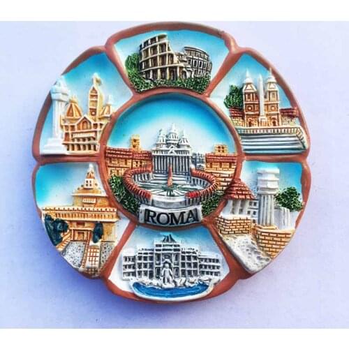 St. Peters Square, Rome, Italy Colosseum, 7 scenes, tourist souvenirs, magnetic stickers, refrigerator