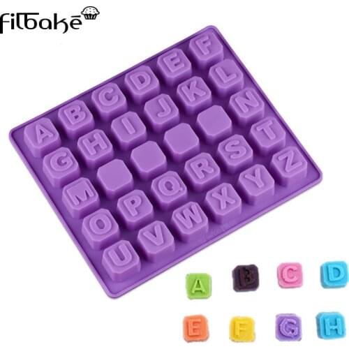 FILBAKE 26 English Letters Rectangular Shaped Silicone Chocolate Cake Mold DIY Handmade Soap Ice Mould Baking Fondant Cake