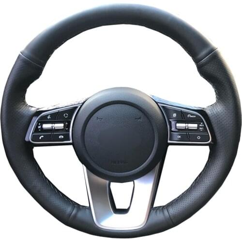Hand Sewing Car Steering Wheel Cover Cow Leather Suede Wrap Volant For Kia K5 Optima Cee'd Ceed Forte 2019 2020 Cerato (AU) 2018