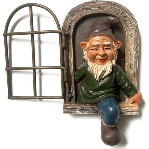 3D Resin Naughty Garden Gnome Garden Decoration Statue White Old Man Fairy Garden Ornament Accessories Elves Desk Decor