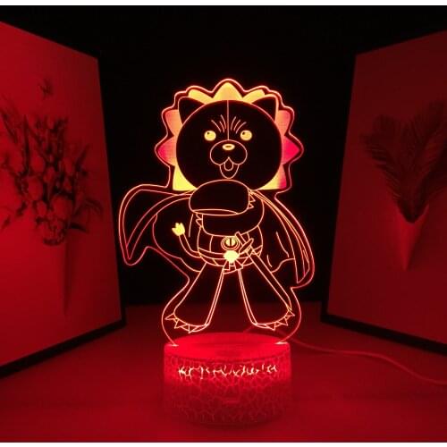 3D LED Lamp Angry Bear Bleach Anime Figure Kon Night Light for Child Bedroom Decor Birthday Gift Touch Remote Manga Table Lamp