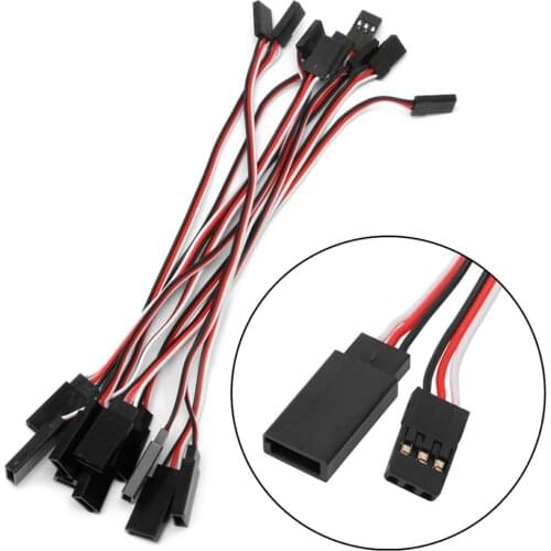 50pcs/lot 100mm/150mm/200mm/300mm/500mm/1000mm Servo Extension Lead Wire Cable For JR Futaba RC Servo Airplane Helicopter Car