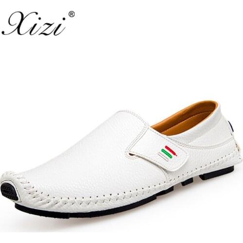 XIZI Men Casual Flat shoes Male Loafers Spring Summer Handmade Genuine Leather Boat Men oxford Flats Driving Creepers men Shoes