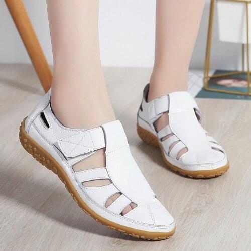 Women Sandals 2020 Wedges Flat Casual Shoes Hook & Loop Hollow Gladiator Sandals Women Sandalias Mujer