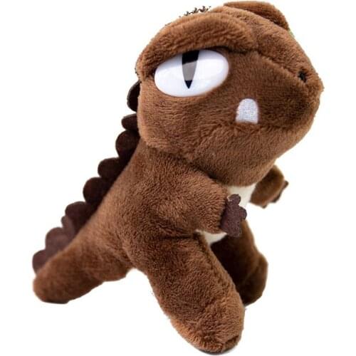 10PCS 12cm Dinosaur Colorful Cool Decoration Bag Plush Mini Pendant Keychain Doll Ring Toy