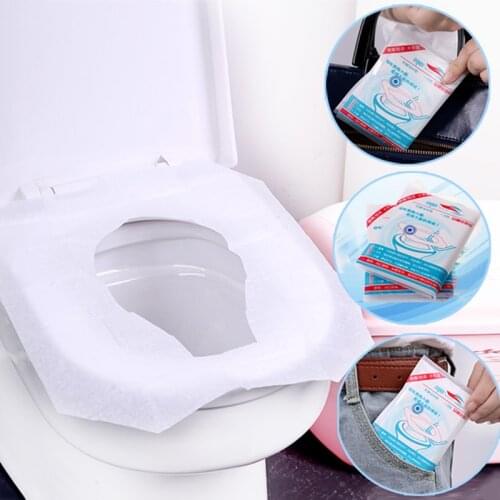 1 Bag 10 Pcs/lot Disposable Toilet Seat Cover Mat 100% Waterproof Toilet Paper Pad For Travel/Camping Bathroom Accessiories NEWS