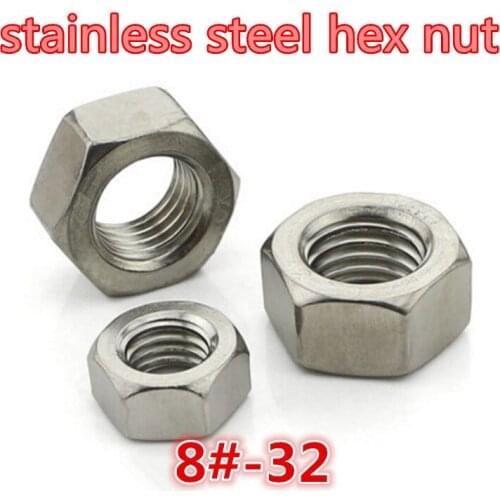 100pcs gauge 8 # - 32 a2 - 70 304 stainless steel hex nut