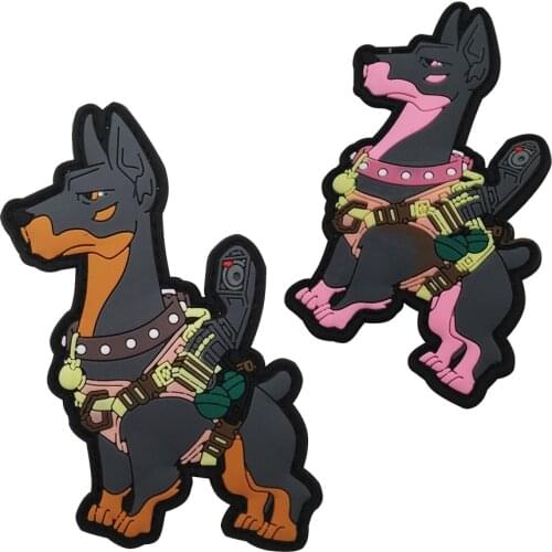 3D PVC Tactical Dog Logo Badge Hook Back Rubber Clothing Dog Backpack Patch Patch Icon 8*9.5cm