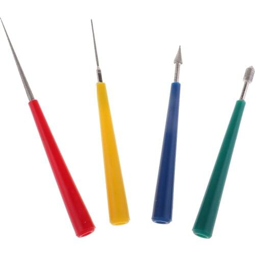 Blesiya 4pcs Anti-slip Grip Jewelry Carving Polish Bead Reamer Set Tool