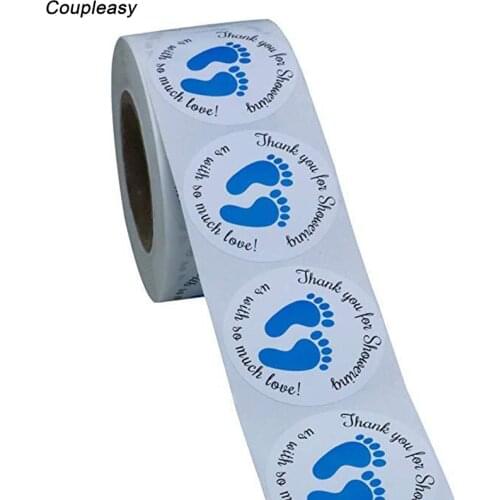 500Pcs/Roll 1 inch Footprint Paper Stickers Gift Seal Thank You Stickers Kids Scrapbooking Stickers School Stationery Supplies