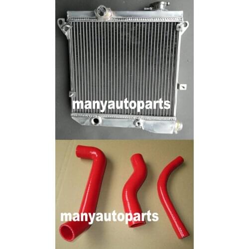 Aluminum Radiator for Autobianchi A112 3-7 series with red Silicone coolant hose