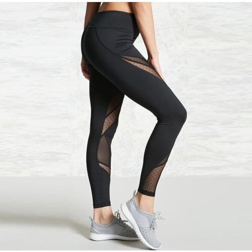 Athleisure Harajuku Leggings Yoga For Women Mesh Splice Fitness Slim Black Legging Pants Sportswear Clothes Leggins Sport