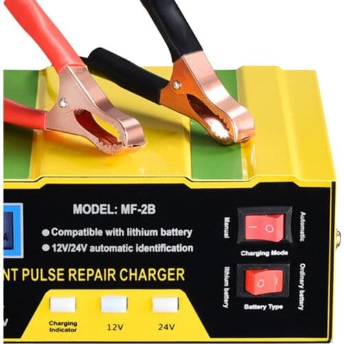 Car Battery Charger 12 / 24V 10A Pulse Repair Fast Power Charging Lead Acid Digital LCD Display